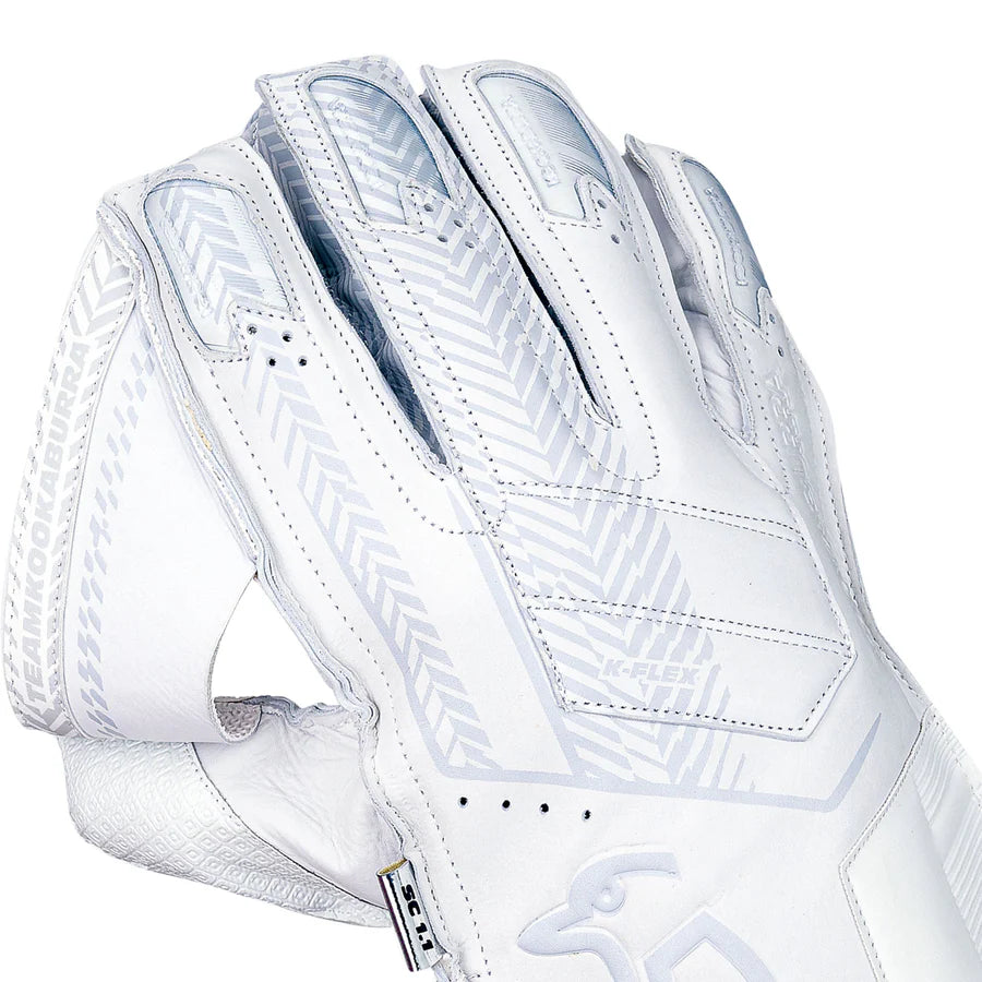 Side view of Kookaburra SC 1.1 gloves with short cut cuff design

