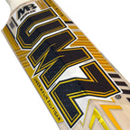 Overhead shot showing the minimal concaving and full profile design of the MB Malik professional cricket bat.