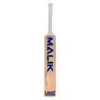 Close-up of the expanded, high-rebound sweet spot on the face of the MB Malik 5 Star English Willow bat.