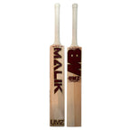 Front face view of the MB Malik Vintage 3 Star Edition Cricket Bat showing its hand-selected premium willow blade and retro stickers.