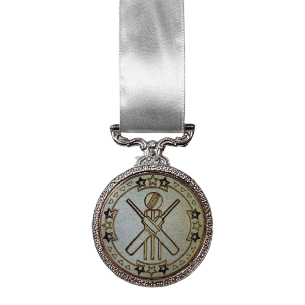 Silver Tri Star Cricket Medal