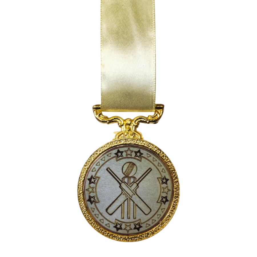 Gold Tri Star Cricket Medal