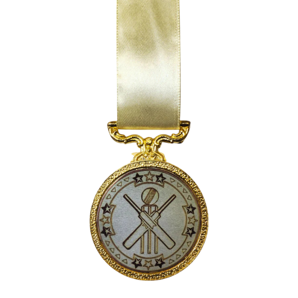 Gold Tri Star Cricket Medal