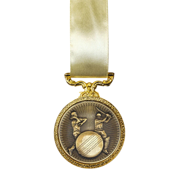 Deluxe Cricket Medal Antique Gold