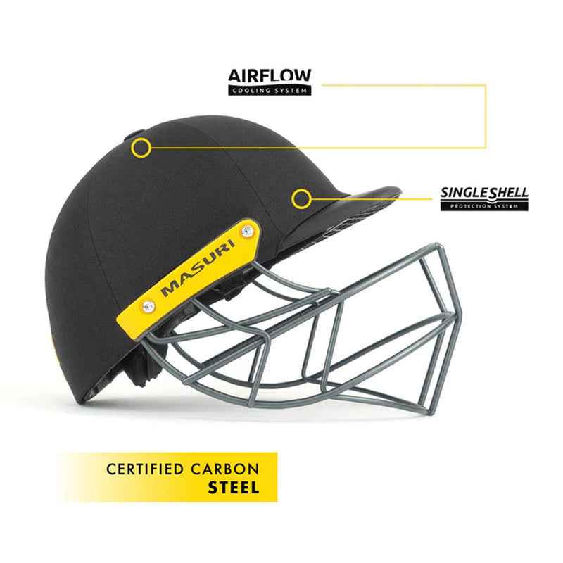 Masuri C Line Plus Steel Cricket Helmet Black