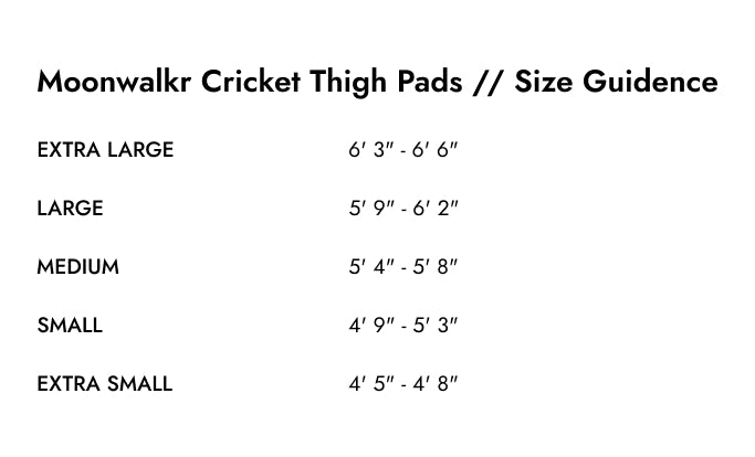 Size Guide — Protection de cuisse Moonwalkr 2.0