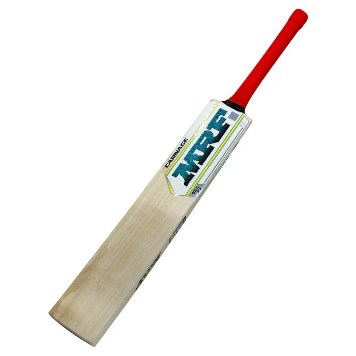 Side profile of MRF Carnage bat showing thick edges and spine