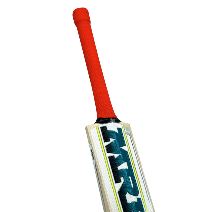 MRF Carnage bat handle featuring textured rubber grip for control