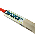 Toe guard and edge detail on MRF Carnage professional cricket bat