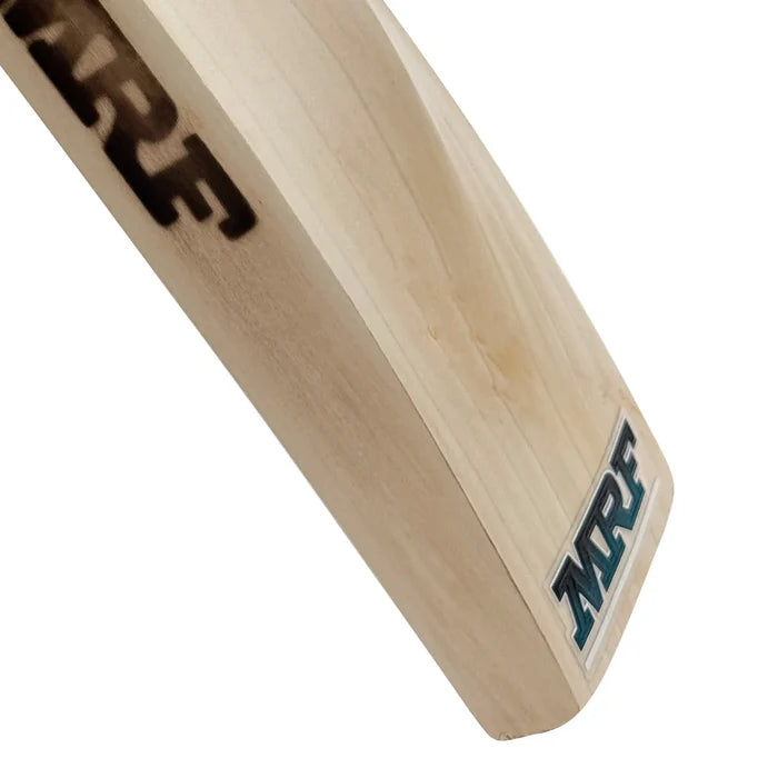Close-up of MRF Carnage bat edges showing maximum thickness