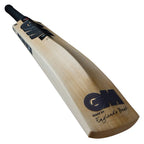 Noir Signature cricket bat rear spine view with GM branding
