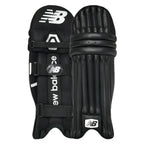 Front view of New Balance CS 8i Batting Pads in premium white featuring the traditional multi-section cane rod structure.