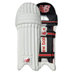 Pair of New Balance TC 860 white cricket batting gloves showing leather palm and finger splits