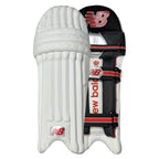 Detail view of New Balance TC 860 batting pads with 7-bar construction and crosslink foam padding
