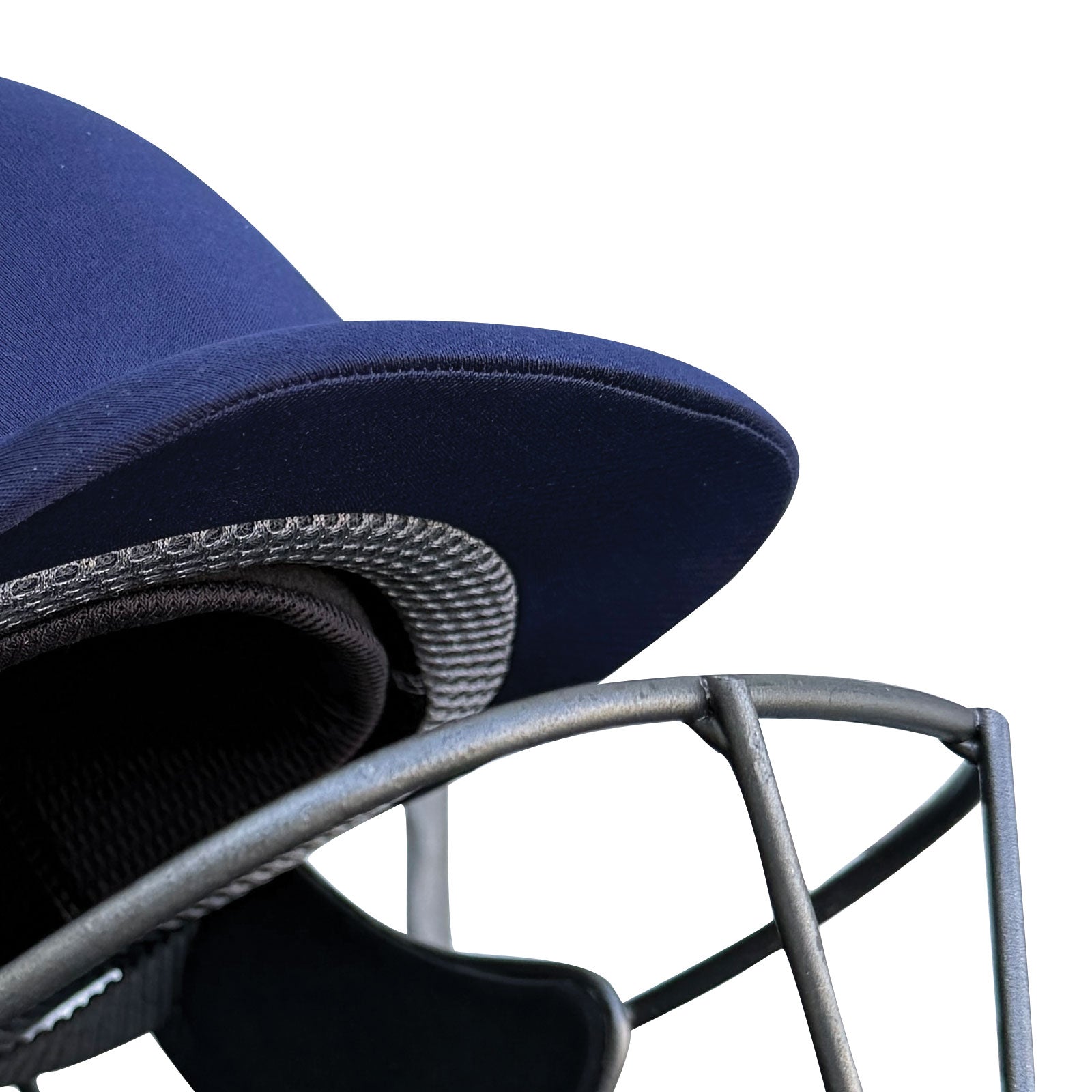 High-protection visor frame connection bolts mounted firmly on the Next Generation Elite Cricket Helmet body.