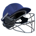 rear profile of Next Generation Elite Cricket Helmet With Adjuster with circular air vents and silver NG logo.