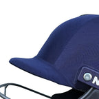 Side view of the premium navy blue textured fabric cloth shell coating on the NXT GEN protective helmet.
