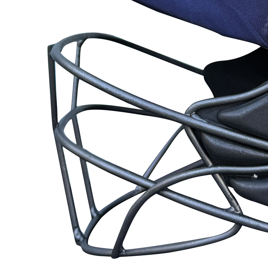 Close-up of the built-in fit dial mechanism rear adjuster on the Next Generation Elite Cricket Helmet.