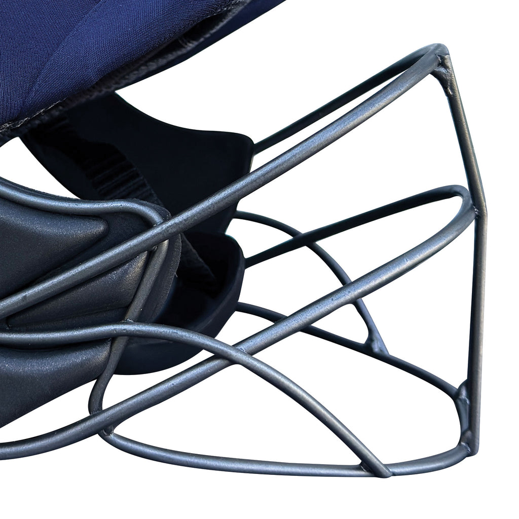 Left side ear protection cup and metallic grille attachment mount on the NXT GEN protective headgear.