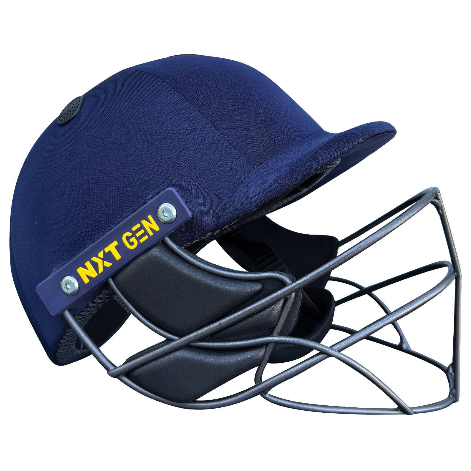 Internal perspective displaying the moisture-wicking brow pad inside the Next Generation Pro Max Cricket Helmet shell.