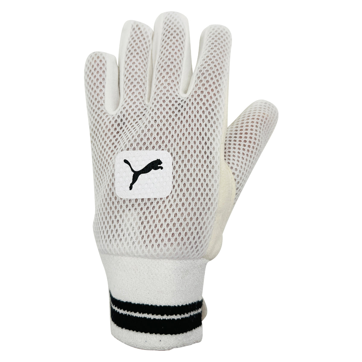 Backhand view of Puma Future 2 wicket keeping inner glove.
