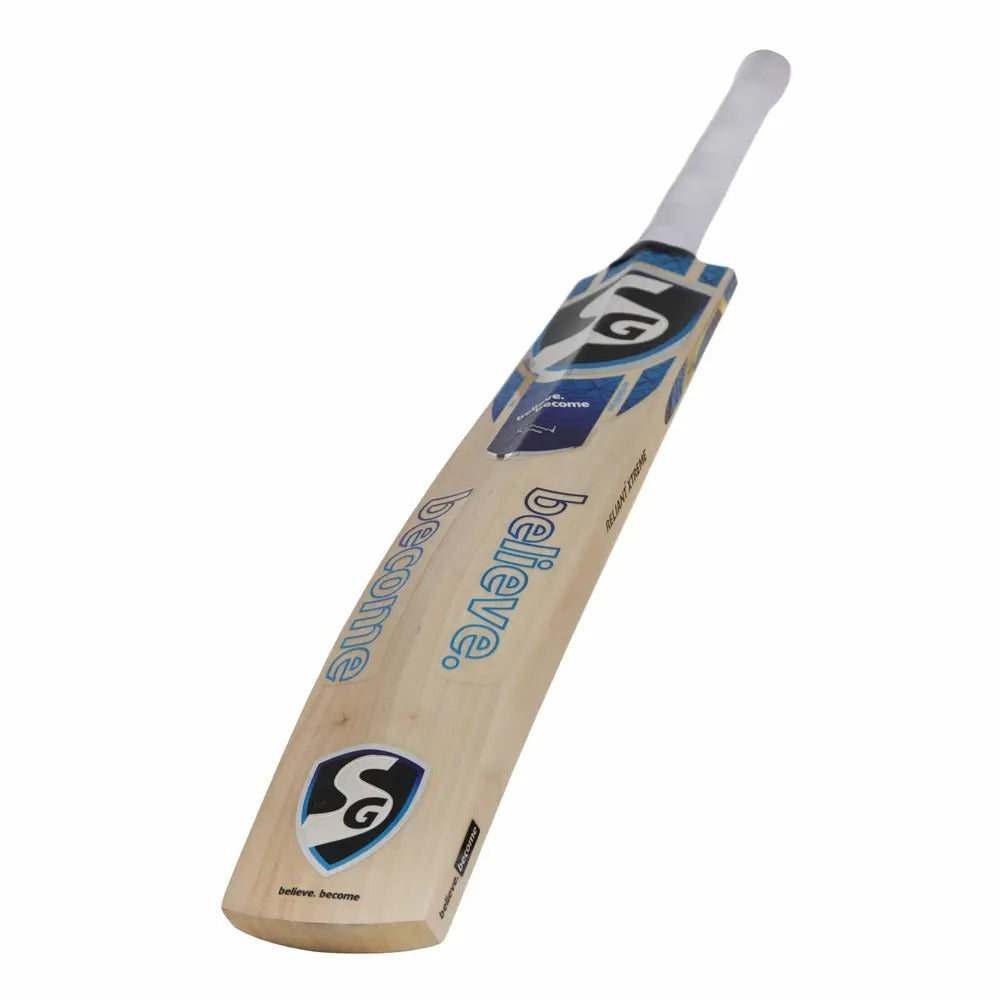 SG Reliant Xtreme English Willow Cricket Bat with traditional round cane handle.