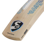 SG Reliant Xtreme Bat's natural unbleached willow face with 4-5 straight grains.