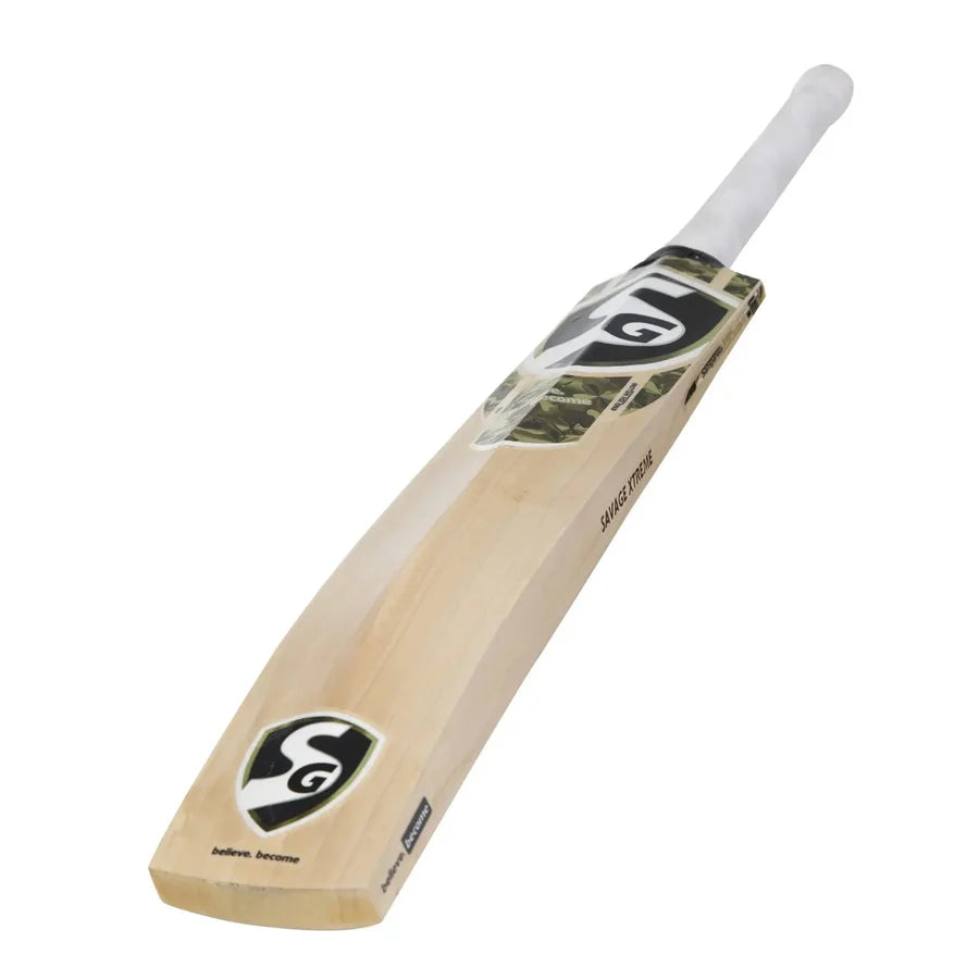 Action-ready SG Savage Xtreme cricket bat perfect for power hitting and T-20 play with thick edges — Cricketer Point.