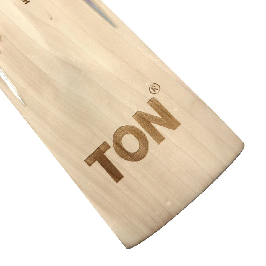 Multi-piece cane handle detail on the heavy-profile SS TON Player 3000 bat for maximum shock absorption.