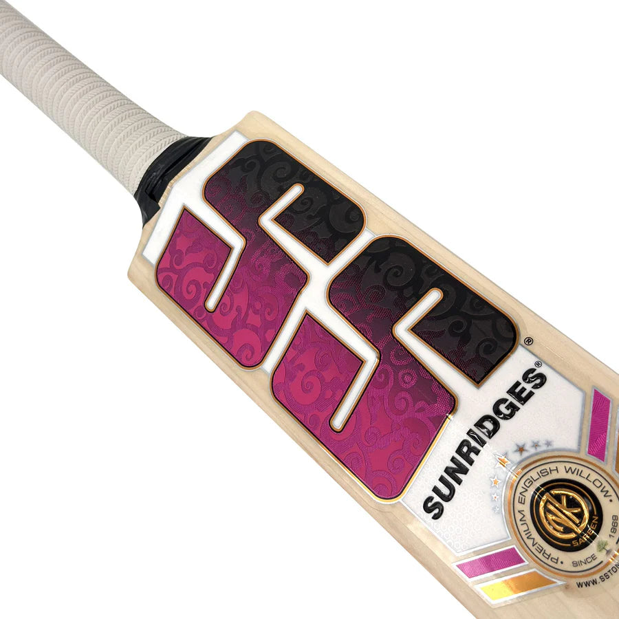 SS TON Player 3000 bat standing upright showcasing the clean, straight grains of premium air-dried willow.