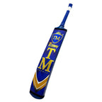 TM King Edition cricket bat held in a ready batting stance for tape-ball matches.