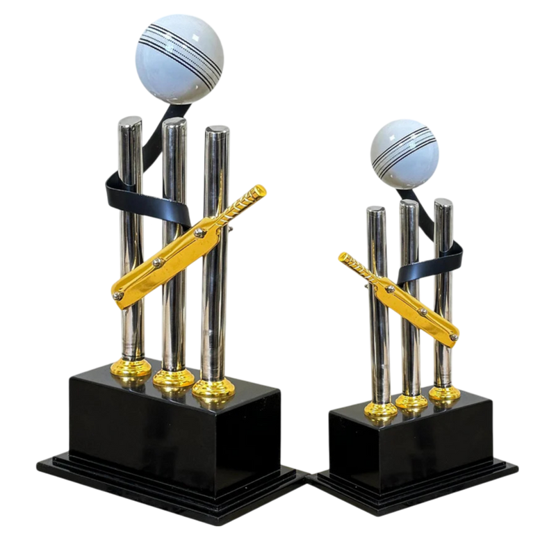 Cricket Bat Ball & Stump Trophy