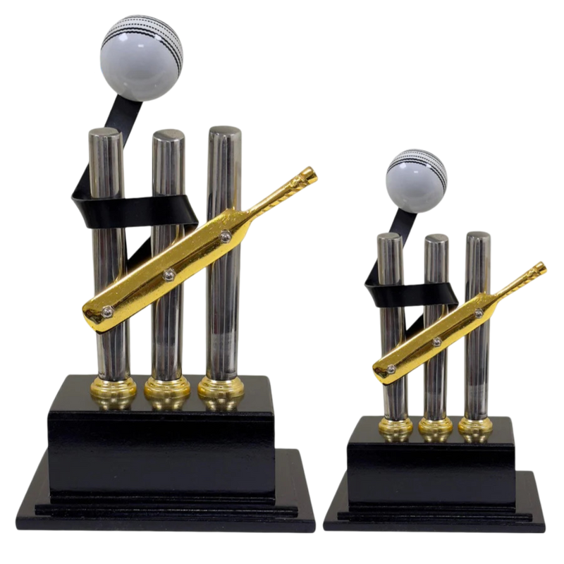 Cricket Bat Ball & Stump Trophy