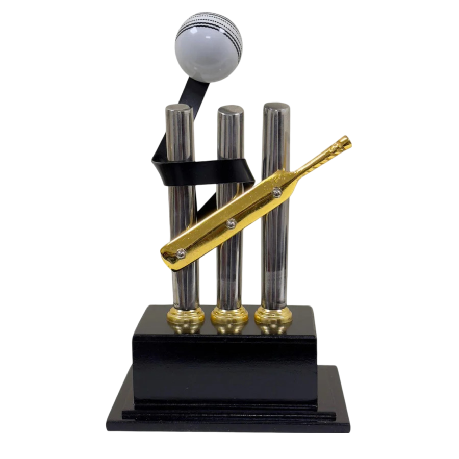 Cricket Bat Ball & Stump Trophy