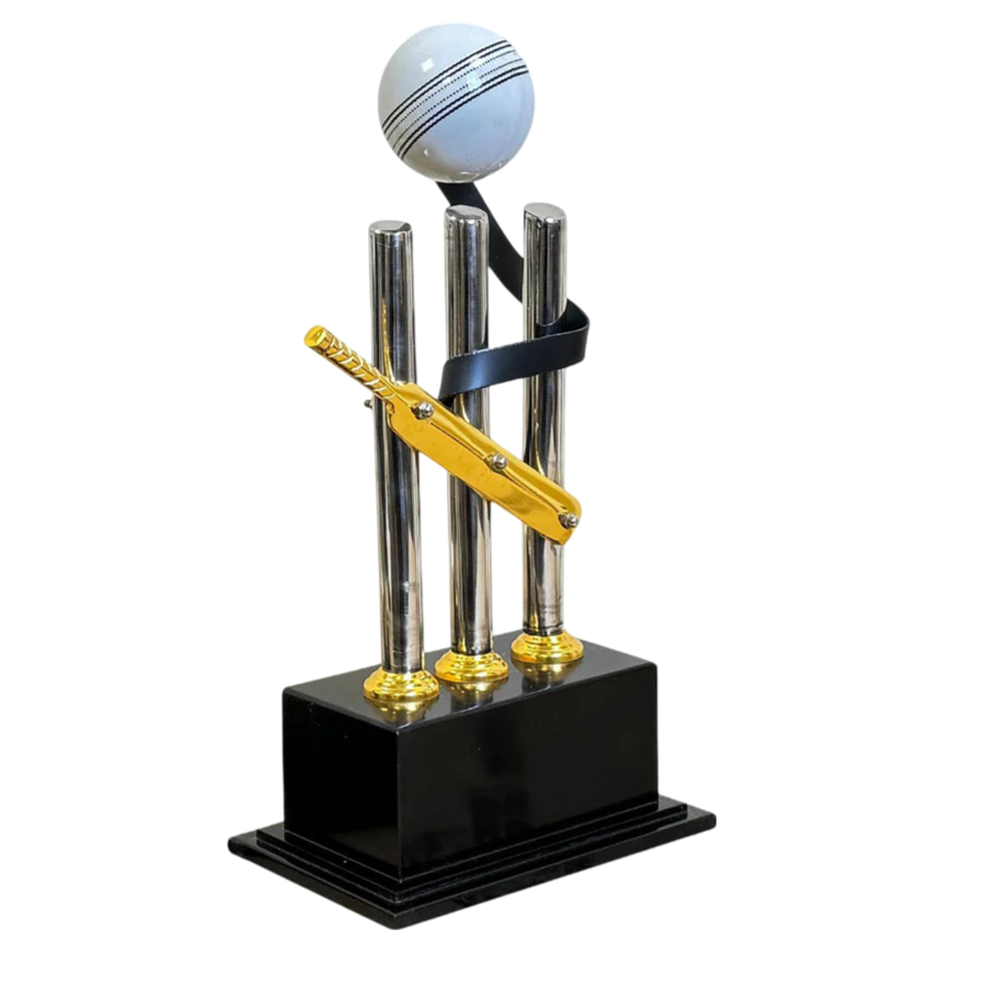 Cricket Bat Ball & Stump Trophy