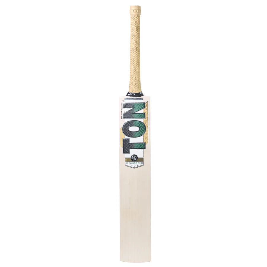 Close-up of the toe profile on the junior SS Ton Super English Willow Cricket Bat showing grain density.
