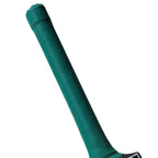 Close-up of durable green textured rubber handle grip on WS tennis cricket bat