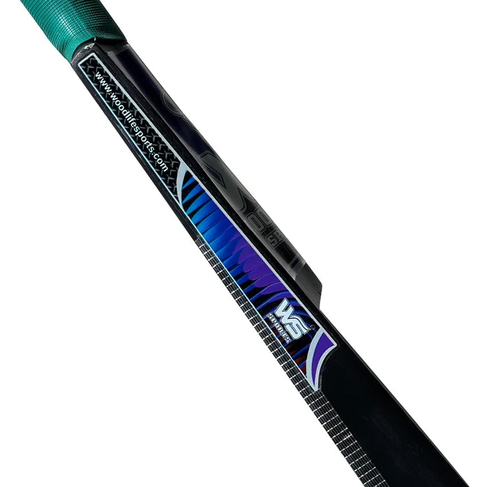 Close-up view of the spine and edge detailing on WS Woodlife Sports cricket bat