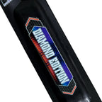 Close-up of Diamond Edition branding on the scooped back spine of the cricket bat