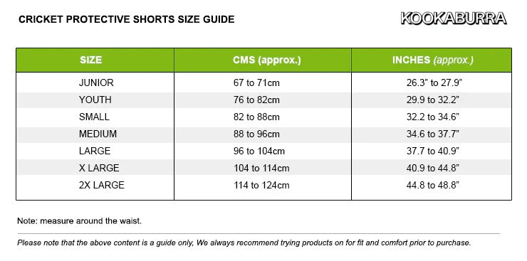 Kookaburra Cricket Protective Shorts Batting Protection