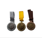 3 Wicket Cricket Medal 60mm set featuring gold, silver, and bronze award medals with attached ribbons at Cricketer Point