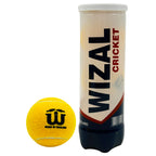 Tall cylindrical plastic packaging tube for Wizal cricket tape balls.