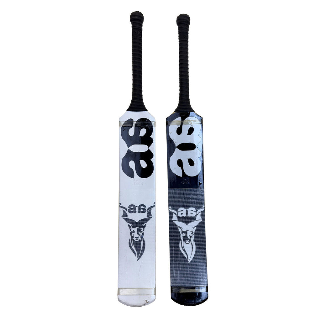 Side view of AA Victory tape ball bat showing thick edges