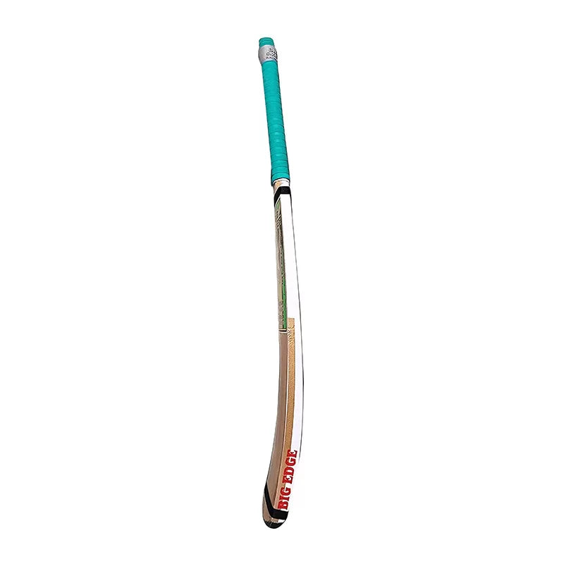 Detailed view of the colored brand graphics on the Big Sixer Game Finisher Edition Srilankan Tape Ball Bat face.