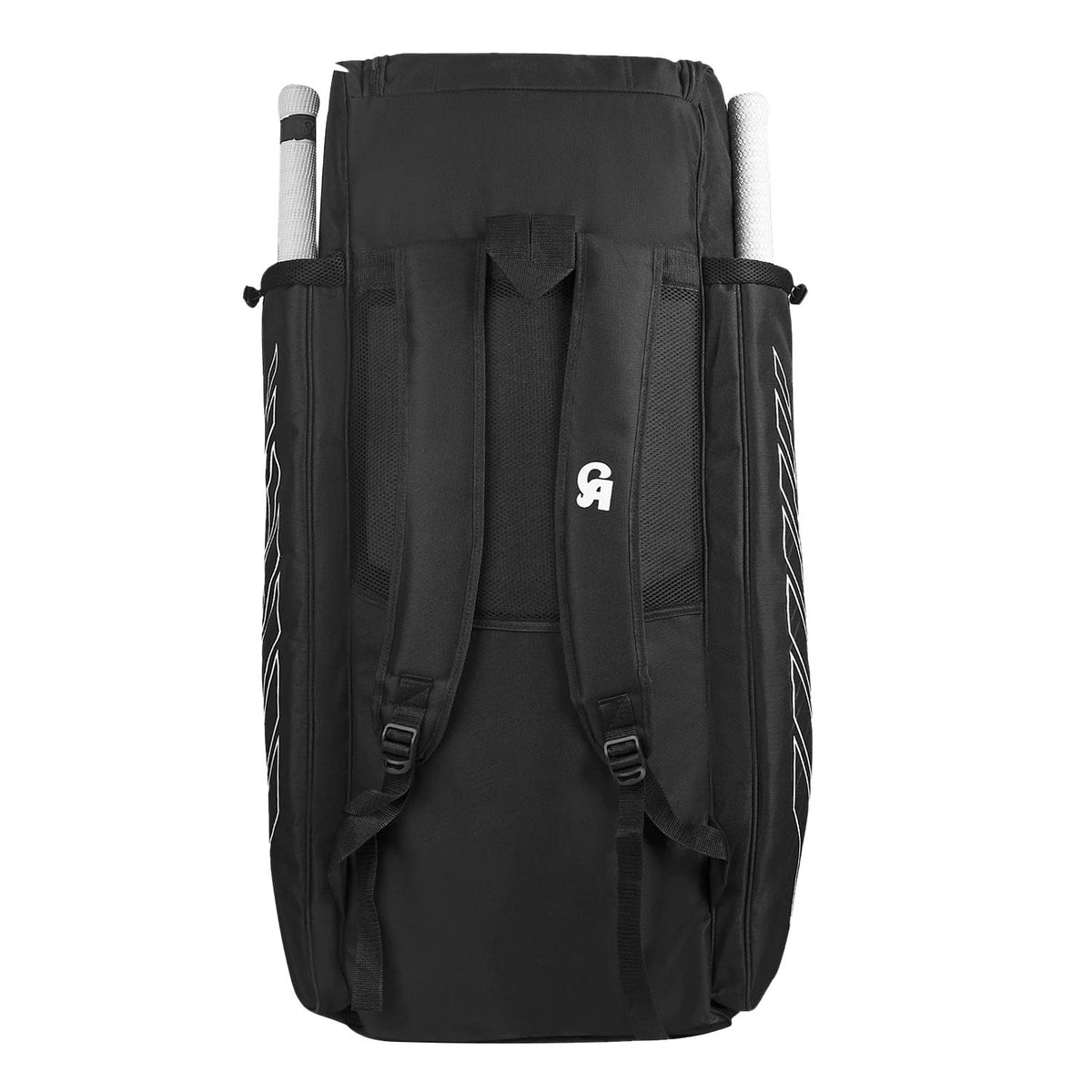 Bottom section of the Ca 18k Duffle Cricket Bag detailing the ventilated footwear compartment with air vent mesh. Cricketer Point.
