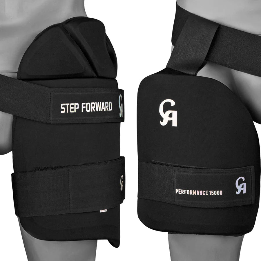 Rear view of CA Performance 15000 Thigh Pad Black highlighting the dual-layer high-density cushion lining.