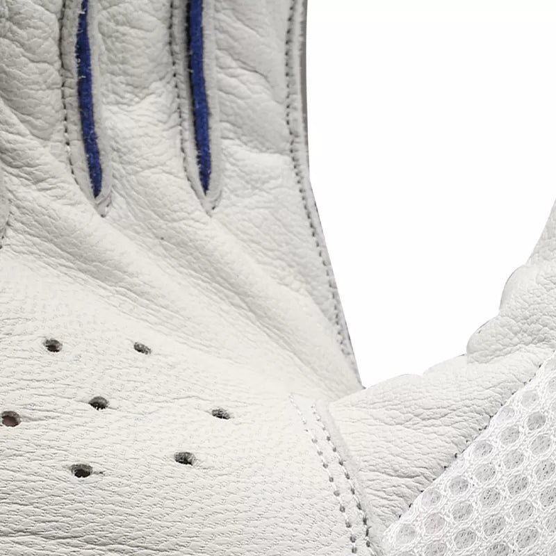 Close-up of the wrist closure on the CA Plus 3000 Batting Gloves featuring a wide velcro strap and embossed brand logo.