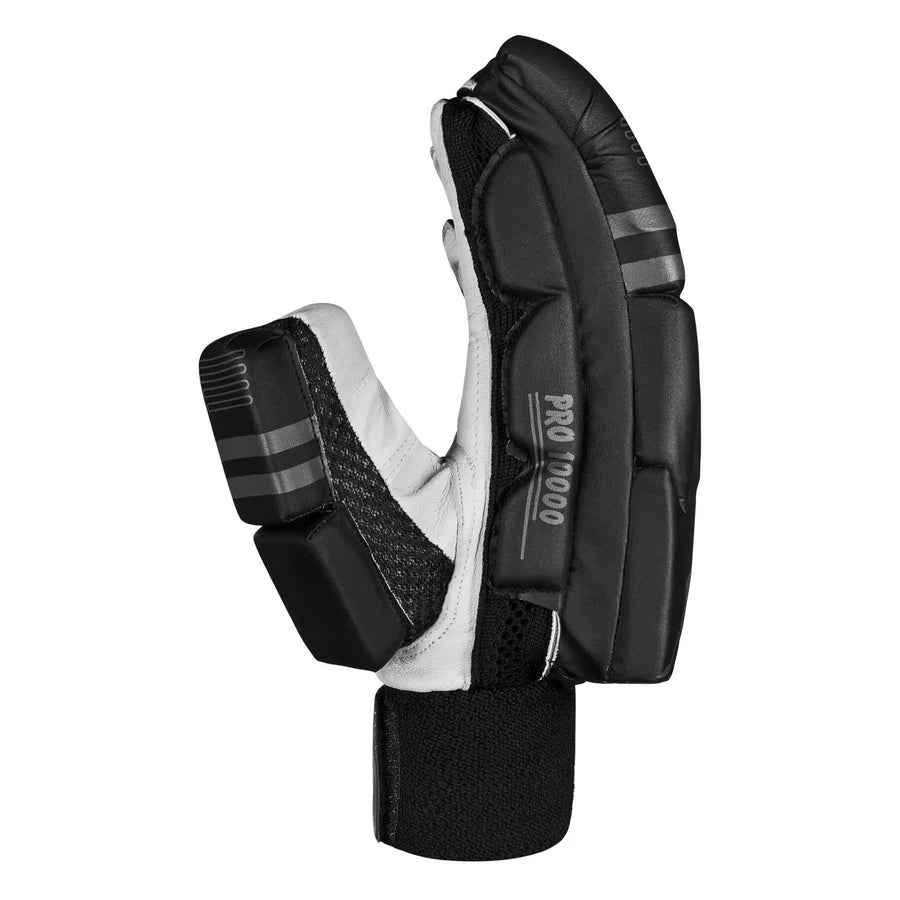 Close-up of the wide elastic wrist strap with velcro lock on the CA Pro 10000 Batting Gloves Black.