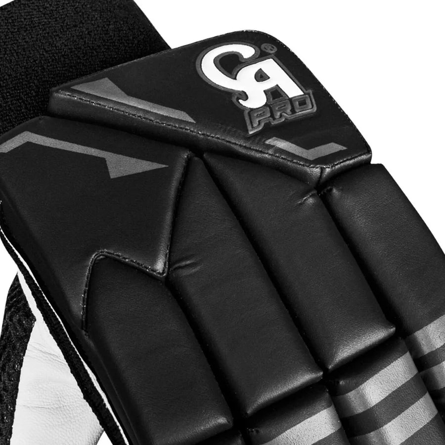 Interior look at the soft inner padding lining and stitched seams of the CA Pro 10000 Batting Gloves Black.