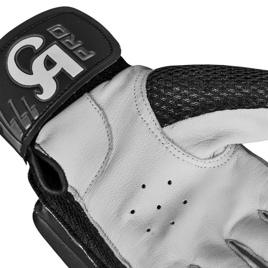 Side profile view displaying the flexible finger joints and black aesthetics of the CA Pro 10000 Batting Gloves Black.